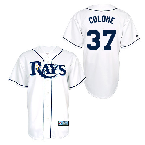 alex Colome #37 Youth Baseball Jersey-Tampa Bay Rays Authentic Home White Cool Base MLB Jersey